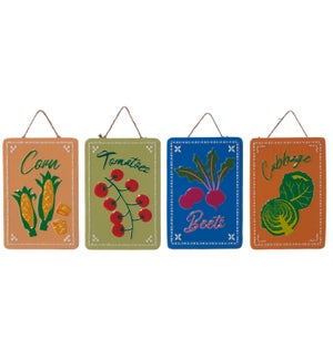 Metal Veggie Wall Decor Hang 4 Asst