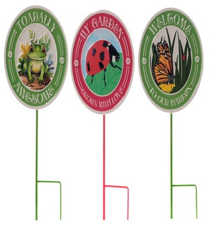 Metal Garden Critters Stakes 3 Asst
