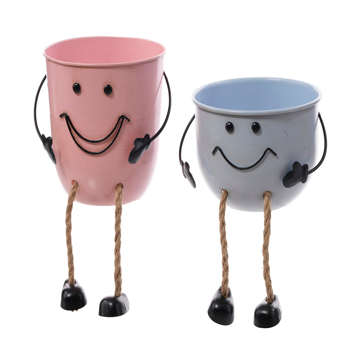 Lrg Mtl Happy Face Container
