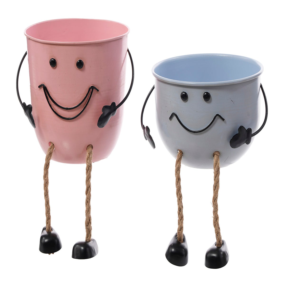 Lrg Mtl Happy Face Container
