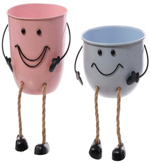 Lrg Mtl Happy Face Container