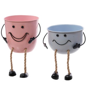 Lrg Mtl Happy Face Container