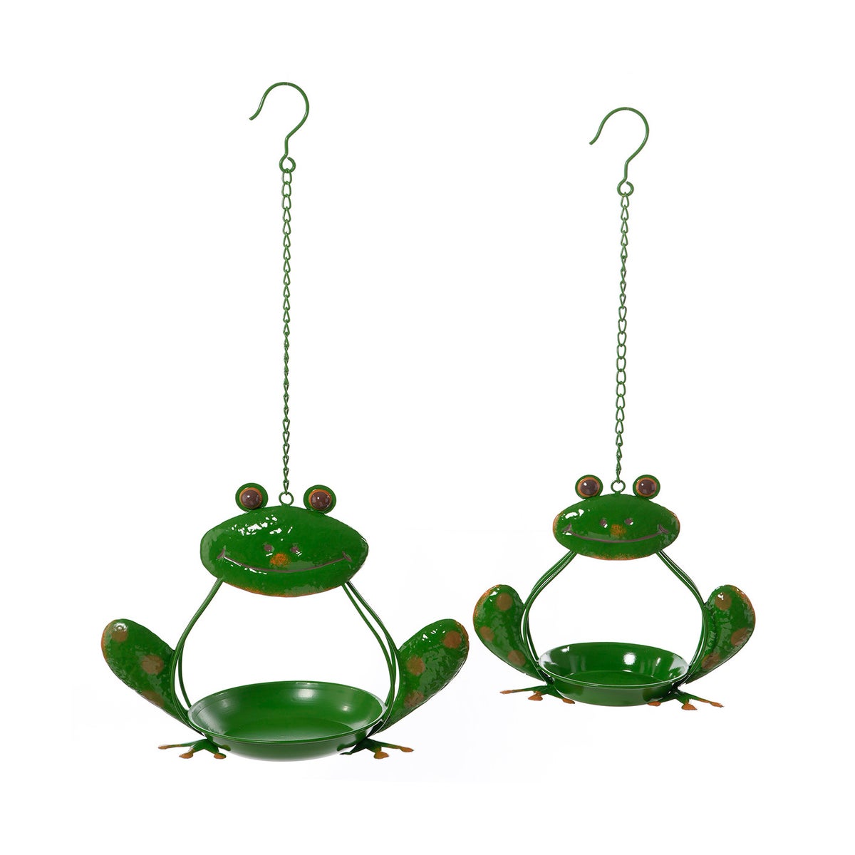 Lrg Mtl Frog Birdfeeder Hang