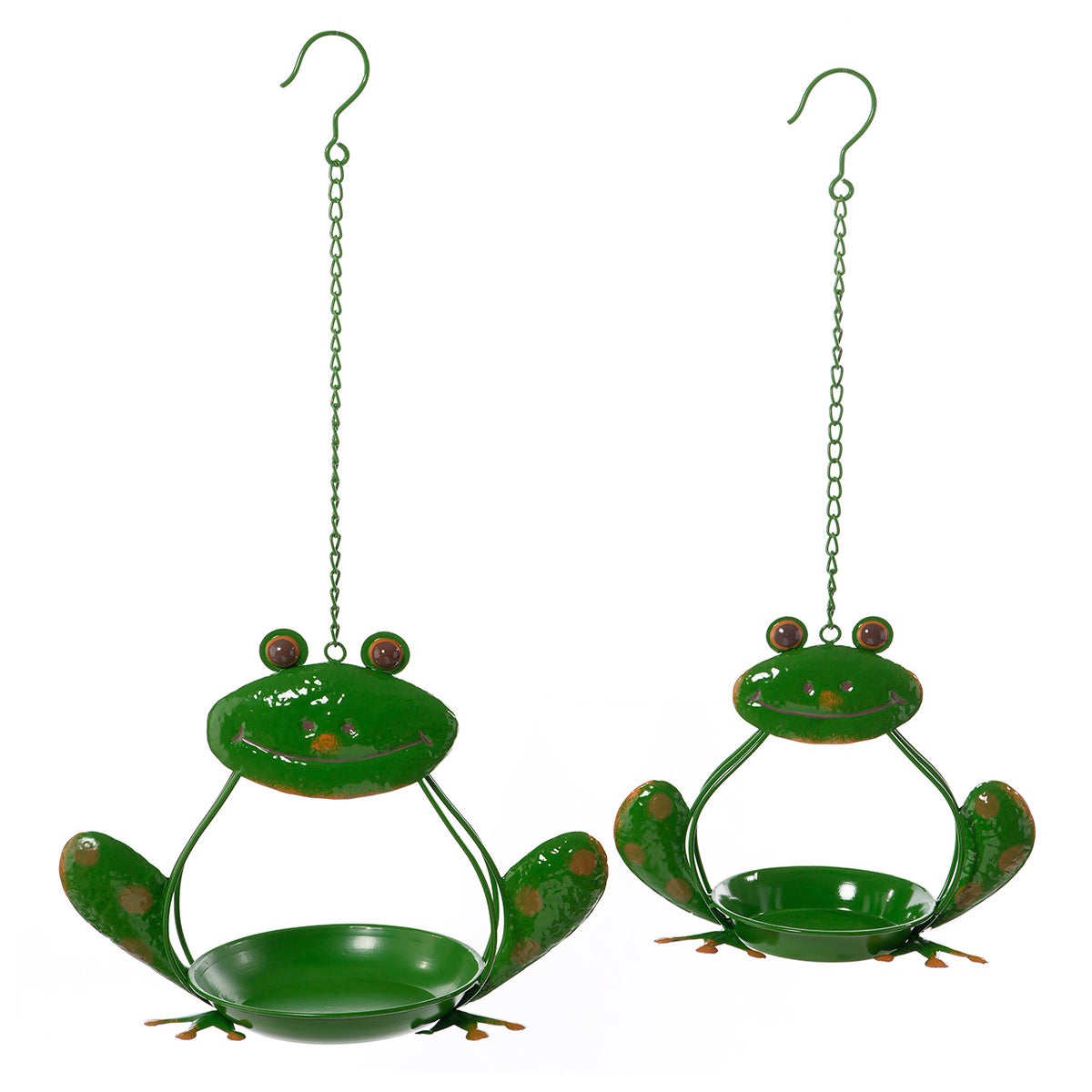 Lrg Mtl Frog Birdfeeder Hang
