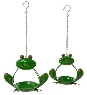 Lrg Mtl Frog Birdfeeder Hang
