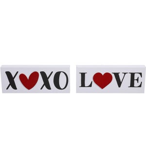 Wd Love/XOXO Long Block 2 Asst