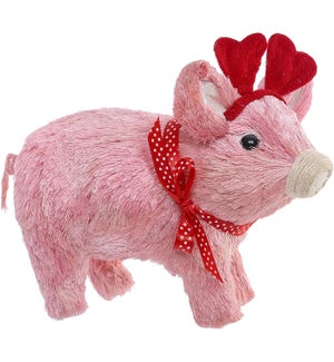 Fabric 2-Hearts Pig