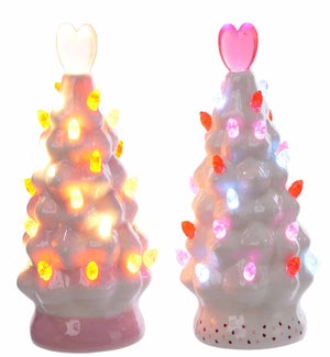 Cer Glow Valentine Trees 2/Asst