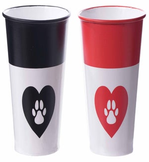 Mtl Heart Paw Container 2 Asst