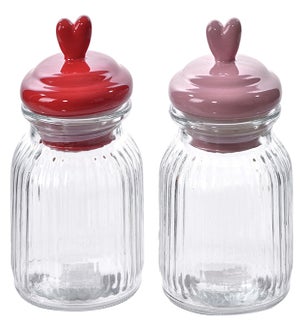 Lg Heart Top Jars 2 Asst