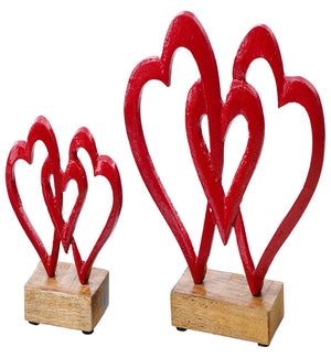 Lg Wd/Mtl Triple Heart