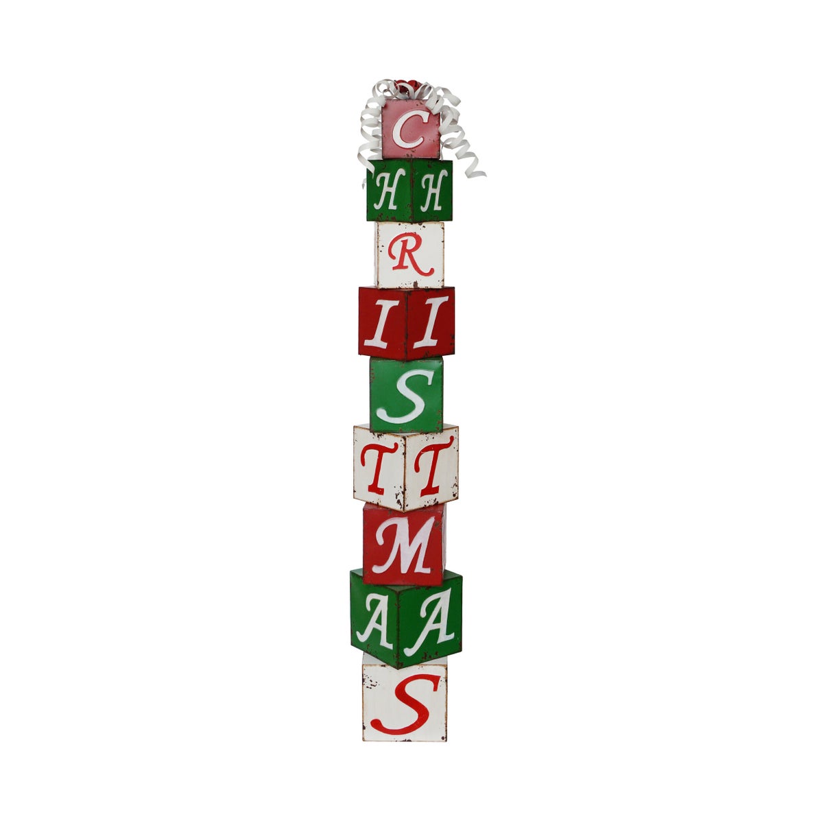 Metal Red/White/Green Christmas Stack Hang