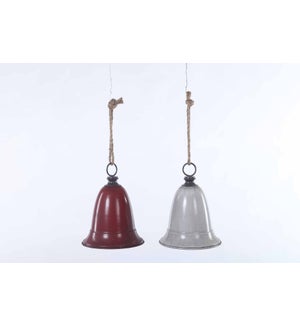 Large Metal Ant Red/White Bell Hang 2 Asst
