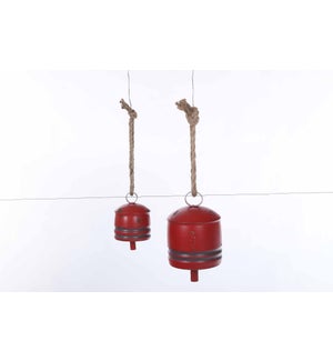 Large Metal Red Can Bell Hang