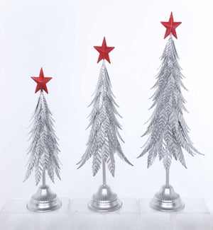 Large Metal Ant Slvr Leaf Tree Stand