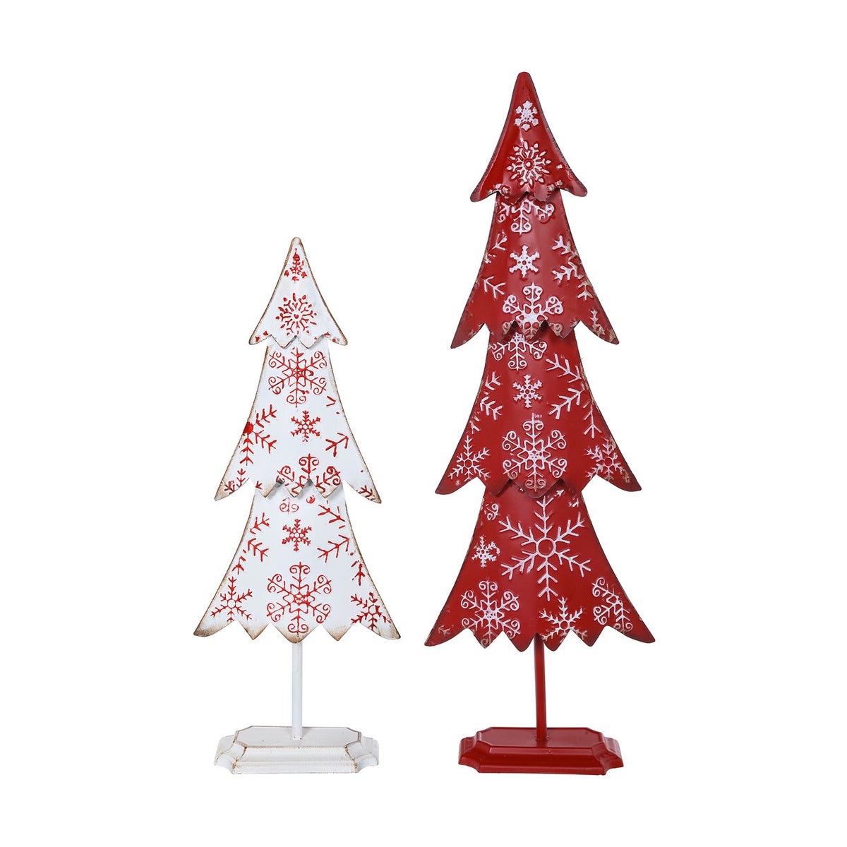 Large Metal Red/White Emb Snowflake Tree Stand