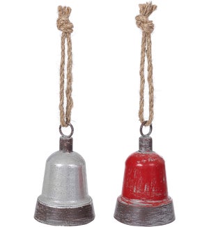 Sm Red/Slvr Wash Bell Hang 2 Asst