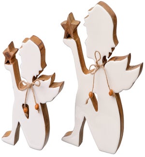 Lg Wood Angel w/Star