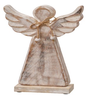 Lg Carved Wd Angel w/White Wing