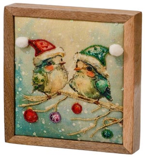 Beaded Birds on Branch Block