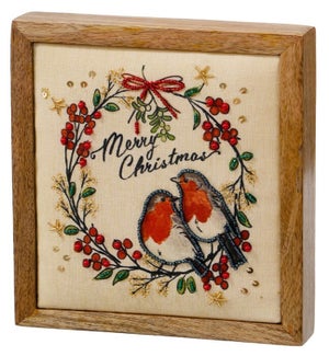 Beaded Merry Christmas Birds Block