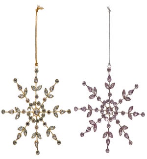 Bejeweled Glitzy Snowflake Orn 2 Asst