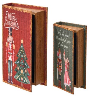 Linen NN Nutcracker Books S/2