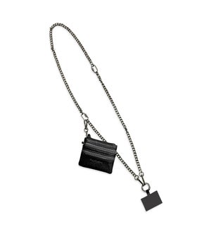 Clip and Go Chain with Pouch - Gun Metal - Black Pouch