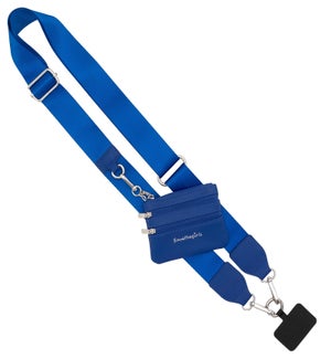 Clip and Go Strap with Pouch - Solid Collection - Royal Blue - Blue Pouch
