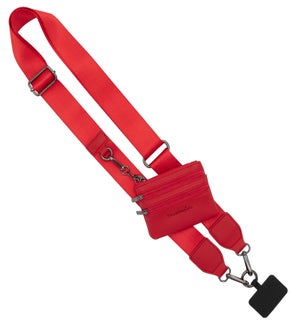 Clip and Go Strap with Pouch - Solid Collection - Red - Red Pouch