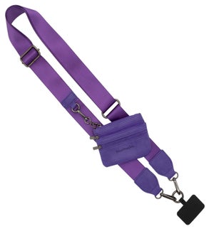 Clip and Go Strap with Pouch - Solid Collection - Purple - Purple Pouch