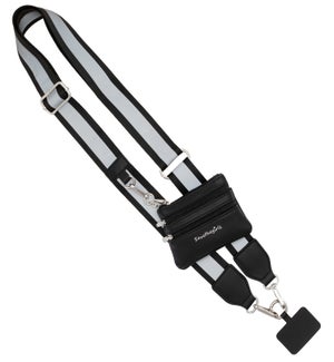 Clip and Go Strap with Pouch - Reflective Collection - Black - Black Pouch