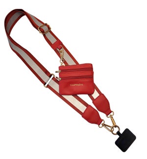 Clip and Go Strap with Pouch - Reflective Collection - Maroon - Maroon Pouch