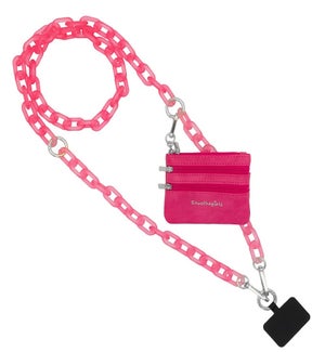 Clip and Go Ice Chain with Pouch - Hot Pink - Hot Pink Pouch