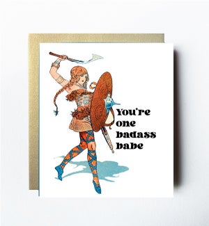 Badass Babe Greeting Card