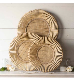 Wd.  Woven Bamboo Trays Set of 3