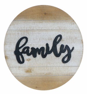 16in Natural Wood Family Sign