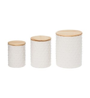 Dol/Wood Hobnail Canisters S/3