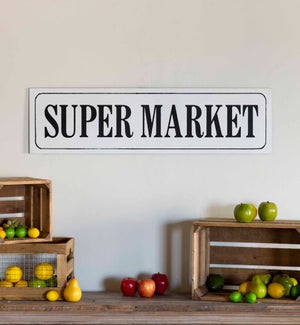 42in Gloss Metal Word Art Super Market