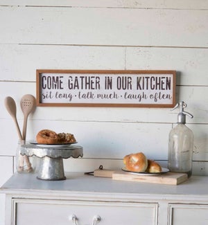 Wd. Sign "Come Gather"