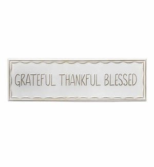28in Denim Metal Grateful Sign