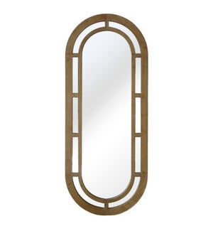 Rounded Top/Bottom Wood Framed Mirror