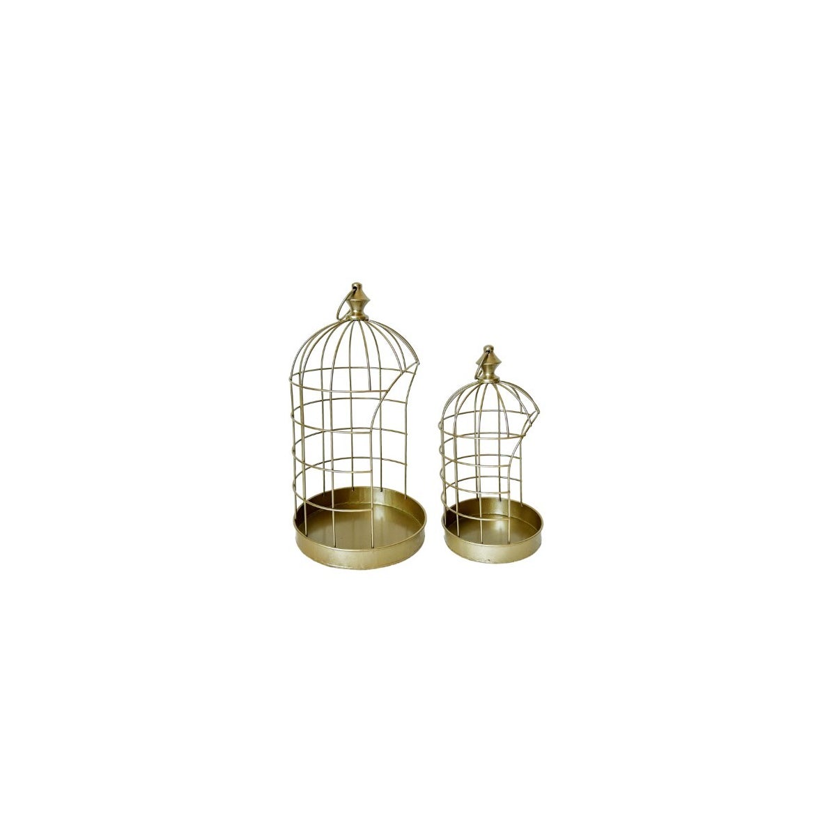 Open Cage Lantern S/2 Gold