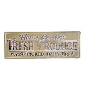 Embossed Metal Fresh Produce Wall Sign