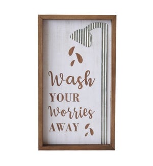 Wash Your Worries Sign Wood