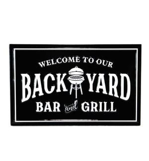 Backyard Bar And Grill Metal Sign