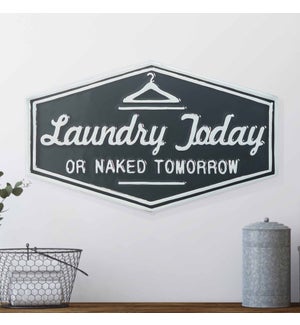20in Distressed Metal Laundry Sign