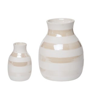 Dol Iridescent Stripe Vases S/2