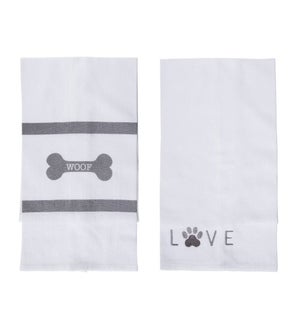 Cotton Love/Woof Tea Towels 2 Asst