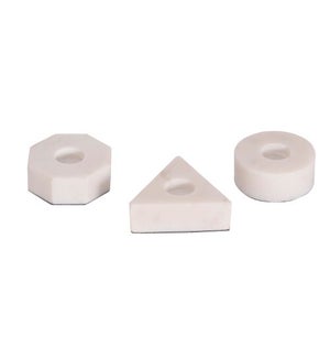 Marble Shaped Candle Holder S/3